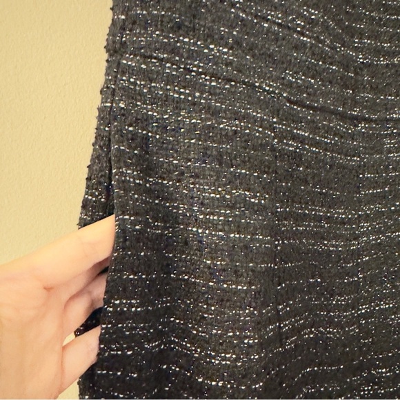 NWT Lulus Officially Exceptional Black Tweed Lurex Wide-Leg Jumpsuit S - Picture 7 of 9